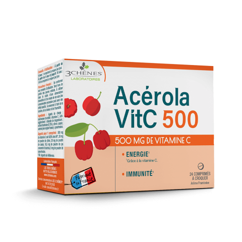 Acerola 500, prehransko dopolnilo s C vitaminom, 24 pastil