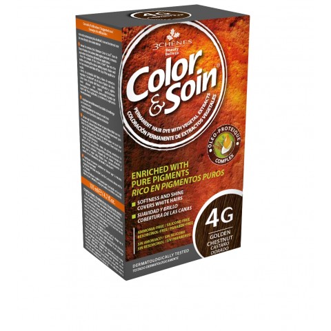Color&Soin, permanentna barva za lase 4G - zlato rjava